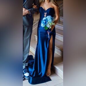 Sherri Hill #56198 Navy Blue Dress Size 0
